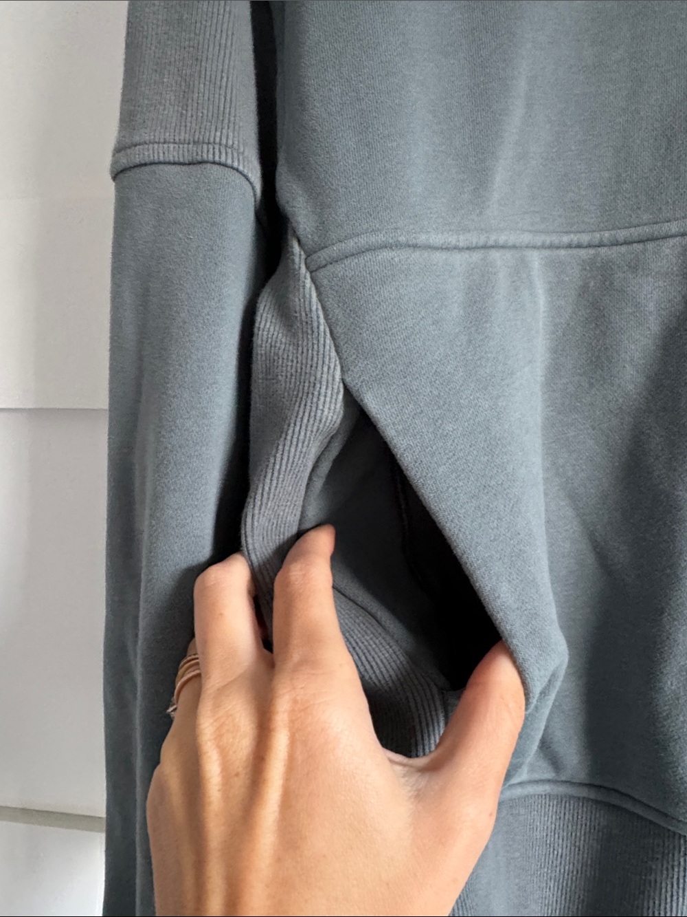 Vuori Sedona Rib Half Zip in Smoke Blue - Picture 6 of 7